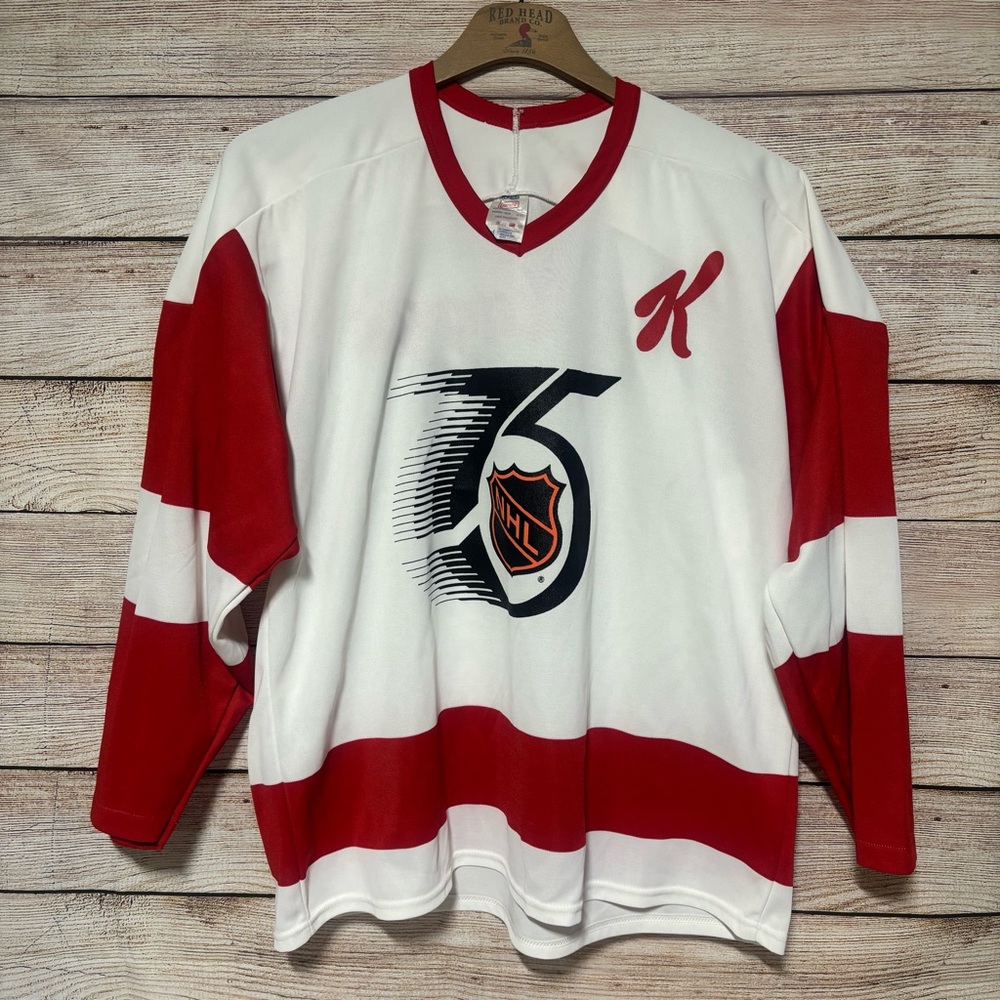 CCM Red and White NHL Hockey Kelloggs Jersey XLarge